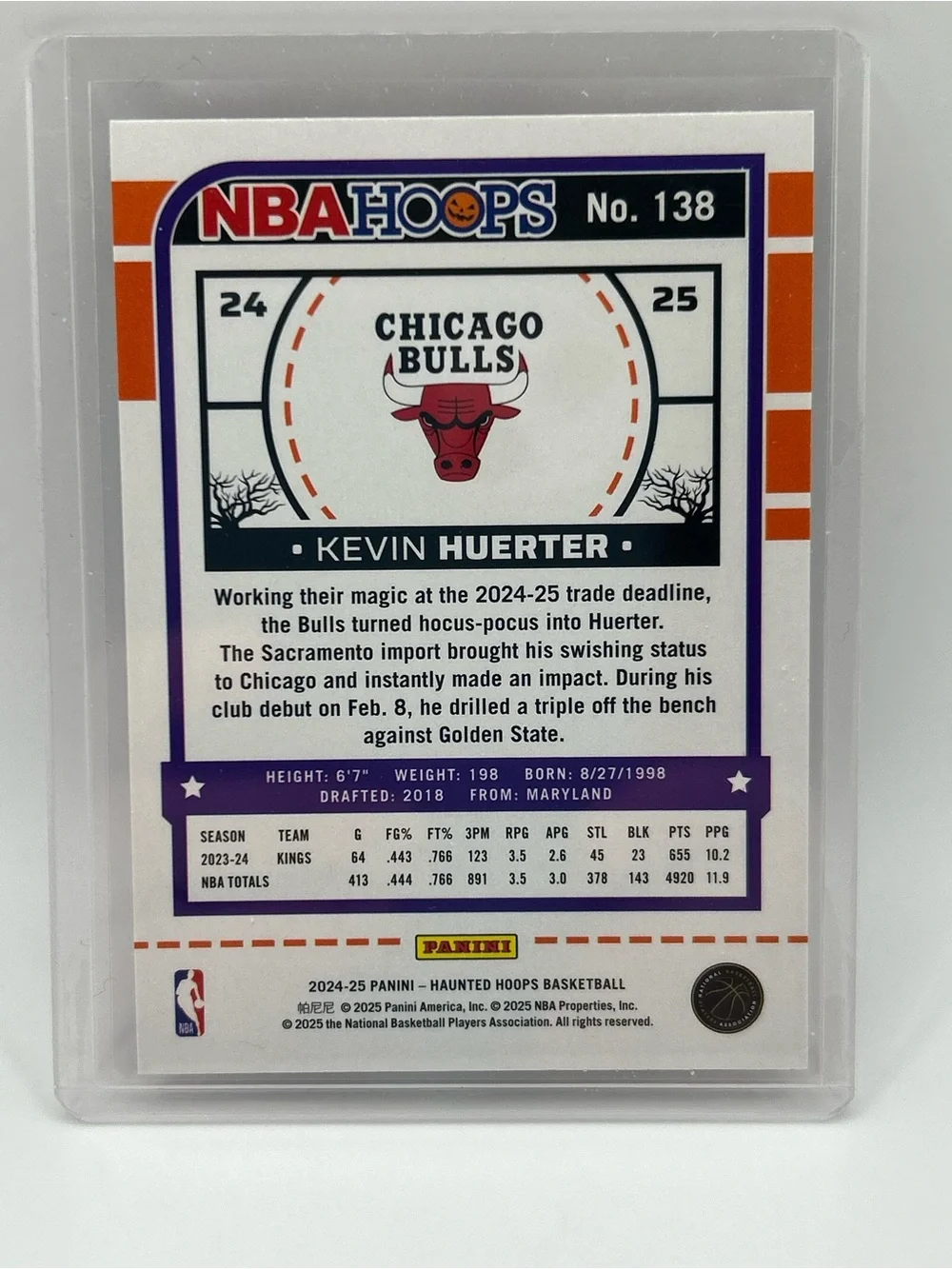 Chicago Bulls Kevin Huerter NBA Haunted Hoops Halloween Basketball Card 🎃